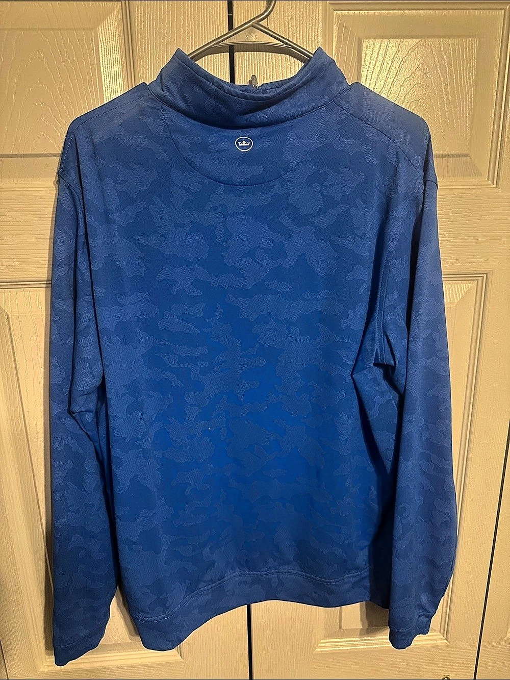 Peter Millar Perth Camouflage Performance Quarter-Zip Blue Camo Pullover